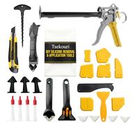 Tsekouri 25-Piece Professional Caulking Gun Kit | Complete Sealant Tool Set with Silicone Gun, Finishing Tools, Removal Set & Accessories | Bathroom, Shower, Kitchen, Window & Floor Sealing