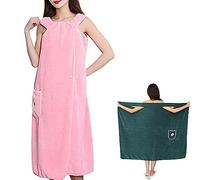 Tseonmis 2023 Quick Dry Absorb Water Wearable Bathrobes, Wearable Bathrobes Shower Wrap Towel for Women (Pink,S: 88~145 lbs)