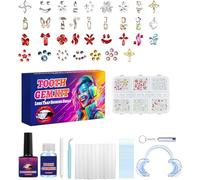 Tseriact Tooth Gem Kit, DIY Tooth Gems, Sparkling Tooth Gems with Crystals for Teeth Decor, Diamond Crystal Tooth Jewelry for Teeth Women Bling (Style D)