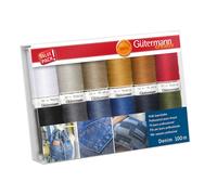 TSET DENIM 12X100M - Thread Set: Denim: 12 x 100m: Assorted Shades - Gutermann Groves & Thames Multi One Size