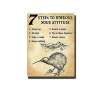 TSEZLOJH Metal Tin Sign 7 Ways to Improve Your Attitude Stand Up Stretch Take A Walk 12X16 inch-Tin Painting