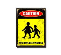 TSEZLOJH Retro Tin Sign School Kids Crossing Roadsigns Traffic Road Caution Warning Notice 12X16 inch-Metal Frame Tin Painting
