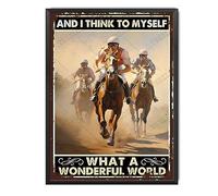 TSEZLOJH Sign Metal Tin Sign And I Think To Myself What A Wonderful World Metal Signs Wall Decoration for Family The Bar Restaurant Cafe Bathroom Garage Office 16"x12"-Metal Framed Tin Painting