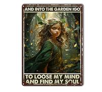 TSEZLOJH Tin Sign and Into The Forest I Go to Lose My Mind Find My Soul Home Office Decorations 12"x16"