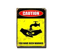 TSEZLOJH Tin Sign Painting Signal Symbol Industrial Security Signs Attention Caution Warning Notice 12X16 inch-Tin Painting