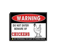TSEZLOJH Tin Sign Painting Warning Do Not Enter Beware of Chickens R Home Wall Decor Art Poster 12X16 inch-Metal Frame Tin Painting