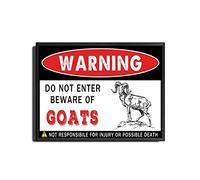 TSEZLOJH Tin Sign Warning Do Not Enter Beware of Goats Goat Garden Living Room Decoration Warning Poster 12X16 inch-Metal Frame Tin Painting