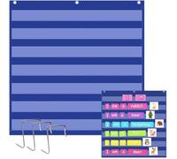 Tsffae 1 Set Standard Pocket Chart for Classroom or Homeschool Teaching Supplies 7 Pocket Chart Sentence Building Pocket Chart School Supplies