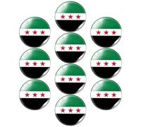 Tsffae 10pcs Syrian Flag Brooch, Syria Flag Brooch Pin Badge, Metal Lapel Pin Vintage Metal Badge Pins Brooch for Men Woman