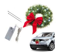 Tsffae 1pc Christmas Wreath for Car Christmas Car Wreath Accessories Christmas Decor for Indoor Outdoor Christmas Tree Hanging Decor