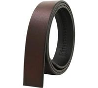 Tsffae 1pc Men Leather Belt No Buckle Cow Leather Strap Formal Work Wear Belt Without Buckle Ratchet Waist Belt for Replacement