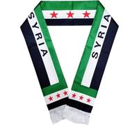 Tsffae 1pc Syria Scarf Syrian Three Star Scarf Banner Double Side Syrian Scarf Shawl Syrian Arab Flag Scarf Banner for Men Women