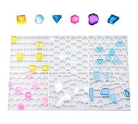Tsffae 1set Mosaic Particle Pattern Silicone Mold Various Shaped Epoxy Resin Casting Mold for Sub-masaike Particles Crafts