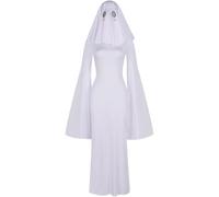 Tsffae 1set Women's Sexy Ghost Outfit Cosplay Backless Dress with Mask Kawaii Anime Costumes for Halloween Party Cosplay Outfits