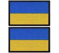 Tsffae 2pcs Ukraine Embroidered Patch Ukrainian Flag Patches Applique Yellow Blue Badge Emblem Armband for Clothes Backpack Cap Pant