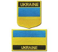 Tsffae 2pcs Ukraine Embroidered Patch Ukrainian Flag Patches Applique Yellow Blue Badge Emblem Armband for Clothes Backpack Cap Pant