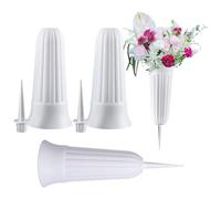 Tsffae 4pcs/set Cemetery Vase with Spikes Stake Grave Markers Garden Flower Pots Portable Grave Cone Vase Outdoor for Graves Cemetery