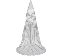 Tsffae Bridal Veils Single Layer Long Wedding Veil Lace Edge Cathedral Long Wedding Veil Elegant Bridal Veils Accessories