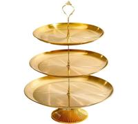Tsffae Cake Stands 3 Tier Stainless Steel Cupcake Stand Holder Cupcake Tower Fruit Plate Cake Tray Snack Ornament Holder for Home Party Birthday Weddin