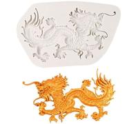 Tsffae Chinese Dragon Mold Zodiac Dragon Craft Mold Dragon Fondant Mold Soap Mould Animal Statue Mold for Diy Cake Decor