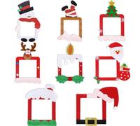 Tsffae Christmas Switch Stickers, 8 Pcs Funny Santa Claus Snowman Removable Christmas Wall Stickers Light Switch Xmas Wall Decal for Christmas Decorations