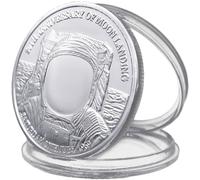Tsffae Commemorative Coin 50th Anniversary of Astronaut Moon Landing Collectible Silver Color Souvenir Coin Collection Art Gift