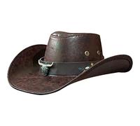 Tsffae Cowboy Hat for Men Women Lightweight Leather Handcrafted Western Shapeable Wide Brim Cowboy Hat Durable Cowgirl Outback Hat