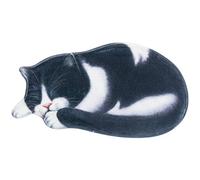 Tsffae Cute Sleeping Cat Shaped Area Rug, 3d Kitten Carpet Hallway Porch Entrance Doormat, Microfiber Absorbent Floor Mat for Bedroom Kitchen Living Room