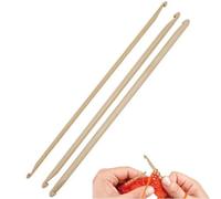Tsffae Double End Crochet 3pcs Wooden Tunisian Crochet Hook Knitting Needle Set Craft Crochet Hook Weaving Knitting Tools