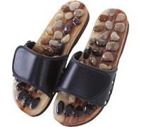 Tsffae Foot Massage Slippers,1pc Natural Stone Slippers Reflexology Naturopathy Acupuncture Plantar Fasciitis Massage Shoes to Reduce Foot Pain for Men Women
