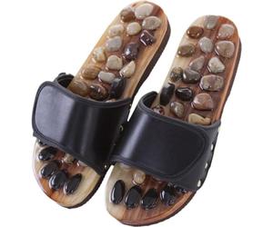 Tsffae Foot Massage Slippers,1pc Natural Stone Slippers Reflexology Naturopathy Acupuncture Plantar Fasciitis Massage Shoes to Reduce Foot Pain for Men Women