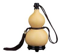 Tsffae Gourd Water Bottle with Base Gourd Shaped Bottle Ornament Wine Gourd Portable Water Bottle Gourd Bottle for Drinks Holder Ornament