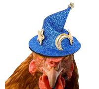 Tsffae Halloween Pet Hats Adjustable Funny Witch Hat for Chicken Duck Pet Poultry with Moon Star Ornaments Halloween Pet Cosplay Costume Accessories