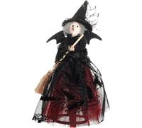 Tsffae Halloween Tree Topper, Witch Decorations, Halloween Tree Holiday Ornament, Black Tree Toppers Collectible Figurines, Halloween Ornaments Tree Decorations