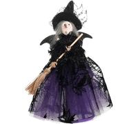 Tsffae Halloween Tree Topper, Witch Decorations, Halloween Tree Holiday Ornament, Black Tree Toppers Collectible Figurines, Halloween Ornaments Tree Decorations