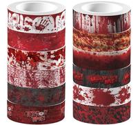 Tsffae Halloween Washi Tapes, 12 Rolls Washi Tape Ghosts Decorative Tape Masking Tape Paper Masking Tape Washi Tape Sticker Decorative Tape Washy Tape for Hand Account Scrapbooking Diy Blood