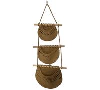 Tsffae Hanging Storage Baskets 3 Tiers Cotton Rope Handwoven Storage Hanging Bag Multipurpose Wall Decor Hanging Fruit Baskets for Home Kitchen Restaurant