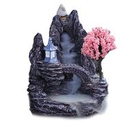 Tsffae Incense Burner Mountains River Waterfall Ornaments Home Decoration Fragrance Fireplace Backflow Aroma Smoke Fountain Zen Censer Holder