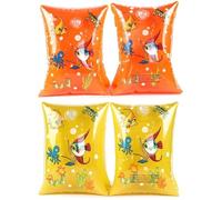 Tsffae Kids Inflatable Swimming Arm Ring 2 Pairs Swimming Arm Bands Inflatable Armband Float Air Sleeves Circle for Learning Swim Learning Aids