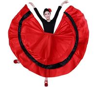 Tsffae Ladies Spanish Dance Performance Skirt Belly Dance Full Circle Skirt Flamenco Dance Opening Group Clothes Dance Skirt Ballroom Practice Big Swing Skirt