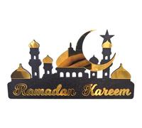 Tsffae Ramadan Mubarak Sign Eid Mubarak Decorations for Home Wooden Islamic Mosque Muslim Table Centerpiece Acrylic Moon Stand Letters Indoor Decor