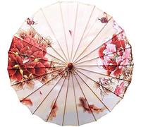 Tsffae Silk Cloth Japanese Classical Umbrella Art Oil Paper Painted Umbrella Chinese Traditional Umbrella Parasols Cosplay Photo Prop Dance Umbrella