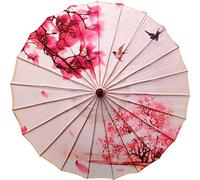 Tsffae Silk Cloth Japanese Classical Umbrella Art Oil Paper Painted Umbrella Chinese Traditional Umbrella Parasols Cosplay Photo Prop Dance Umbrella