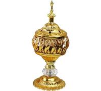 Tsffae Vintage Incense Burner Meditation Aromatherapymetal Bakhoor Burner Ramadan Decoration Frankincense Resin Burner for Office Home Decor