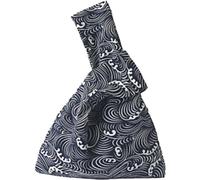 Tsffae Wrist Bag Japanese Style Knot Bag Elegant Women Wrist Bag Vintage Purse Phone Wallet Cotton Lining Shopping Lunch Bag