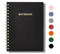 TSFPapier Spiral Notebook, Soft Cover Business Journal with Big Pocket, Widen 8.5" x 6.34", Wirebound Memo Notepads, 160 Pages, Black…