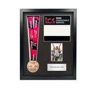 TSFS 2024 London Marathon Medal and Number Framing Kit + Silver Metal Plaque - gift for him, gift for her (Portrait Photo)