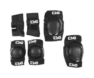 TSG Basic Padset Knee Elbow Wrist MTB BMX Bike Skate Protection Black