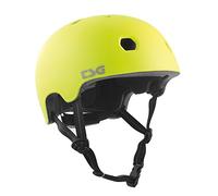 TSG Unisex - Adult Meta Solid Colour Bicycle Helmet, Satin Acid Yellow, L