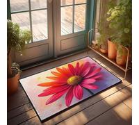 TSGB Front Doormat Red Flower With Yellow Center Doormat Boys Bedroom Decorations Patio Decorations Outdoor(65X90CM)